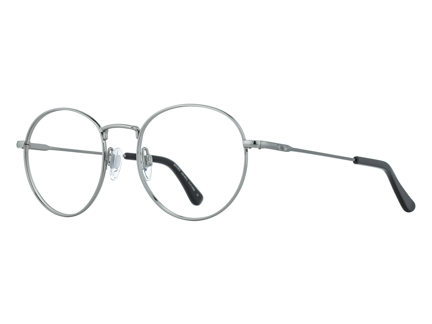 Front angle view of gunmetal American Optical AO-1002 frame only round sunglasses