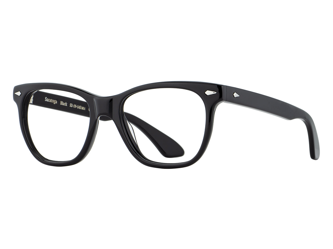 Front angle view of black American Optical Saratoga frame only acetate sunglasses