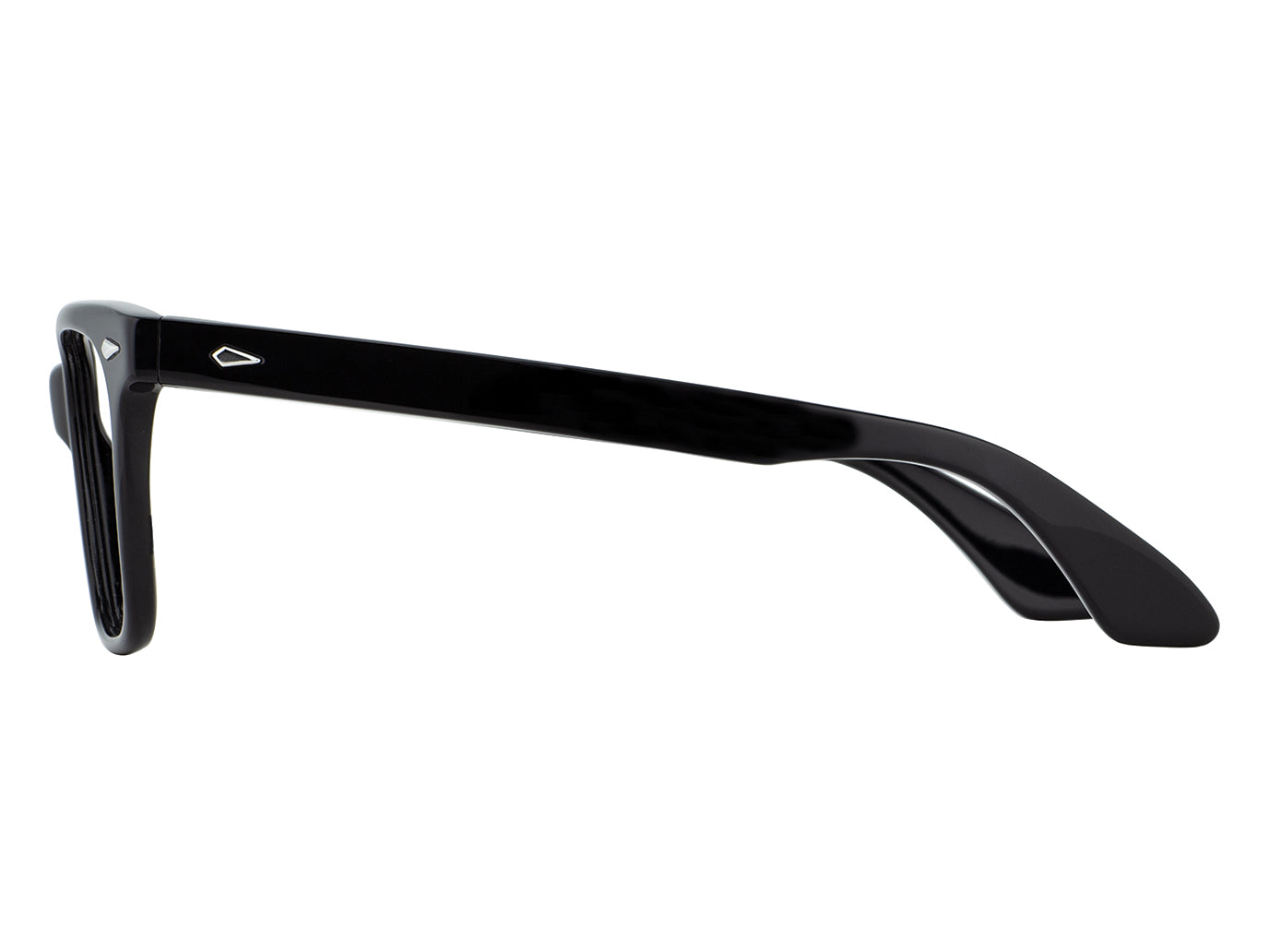 Side view of black American Optical Saratoga frame only acetate sunglasses