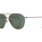 Front angle view of antique silver American Optical Hazemaster aviator sunglasses with non-polarised green glass lens