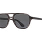 Front angle view of grey marble American Optical Racer aviator sunglasses with non-polarised grey nylon lens