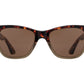 Front view of tortoise khaki American Optical Saratoga acetate sunglasses with non-polarised brown nylon lens
