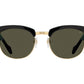 Front view of black and gold American Optical Sirmont metal sunglasses with non-polarised green nylon lens