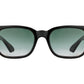 Front view of black tortoise American Optical Tournament acetate sunglasses with polarised green gradient nylon lens