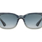 Front view of grey demi fade American Optical Tournament acetate sunglasses with polarised grey gradient nylon lens