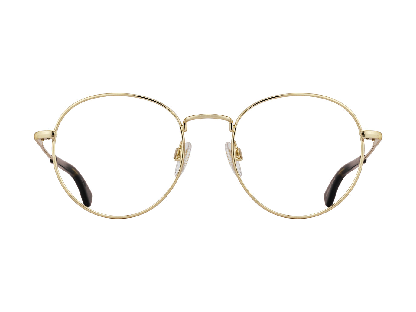 Front view of gold American Optical AO-1002 frame only round sunglasses