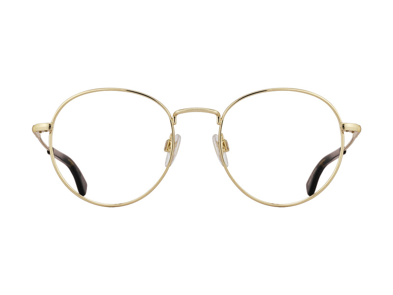 Front view of gold American Optical AO-1002 frame only round sunglasses