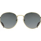 Front view of gold American Optical AO-1002 round sunglasses with polarised grey nylon lens