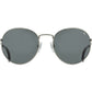 Front view of gunmetal American Optical AO-1002 round sunglasses with polarised grey nylon lens
