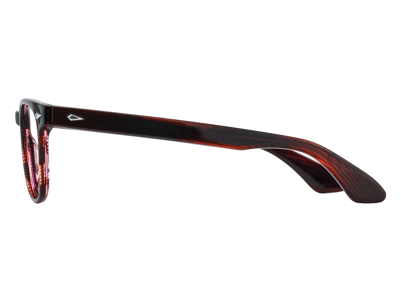 Side view of cardinal American Optical AO-1004 frame only acetate sunglasses