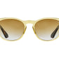Front view of yellow crystal and tortoise American Optical AO-1004 acetate sunglasses with non-polarised brown gradient nylon lens