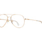 Front angle view of rose gold American Optical General frame only teardrop aviator sunglasses