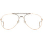 Front view of rose gold American Optical General frame only teardrop aviator sunglasses