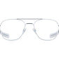 Front view of silver American Optical General frame only navigator sunglasses