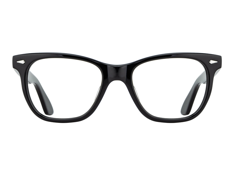 Front view of black American Optical Saratoga frame only acetate sunglasses