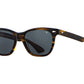 Front angle view of brown demi American Optical Saratoga acetate sunglasses with non-polarised grey nylon lens