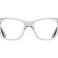Front view of grey crystal American Optical Saratoga frame only acetate sunglasses