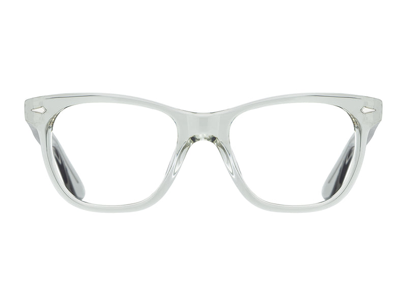 Front view of grey crystal American Optical Saratoga frame only acetate sunglasses