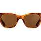 Front view of havana American Optical Saratoga acetate sunglasses with polarised brown nylon lens