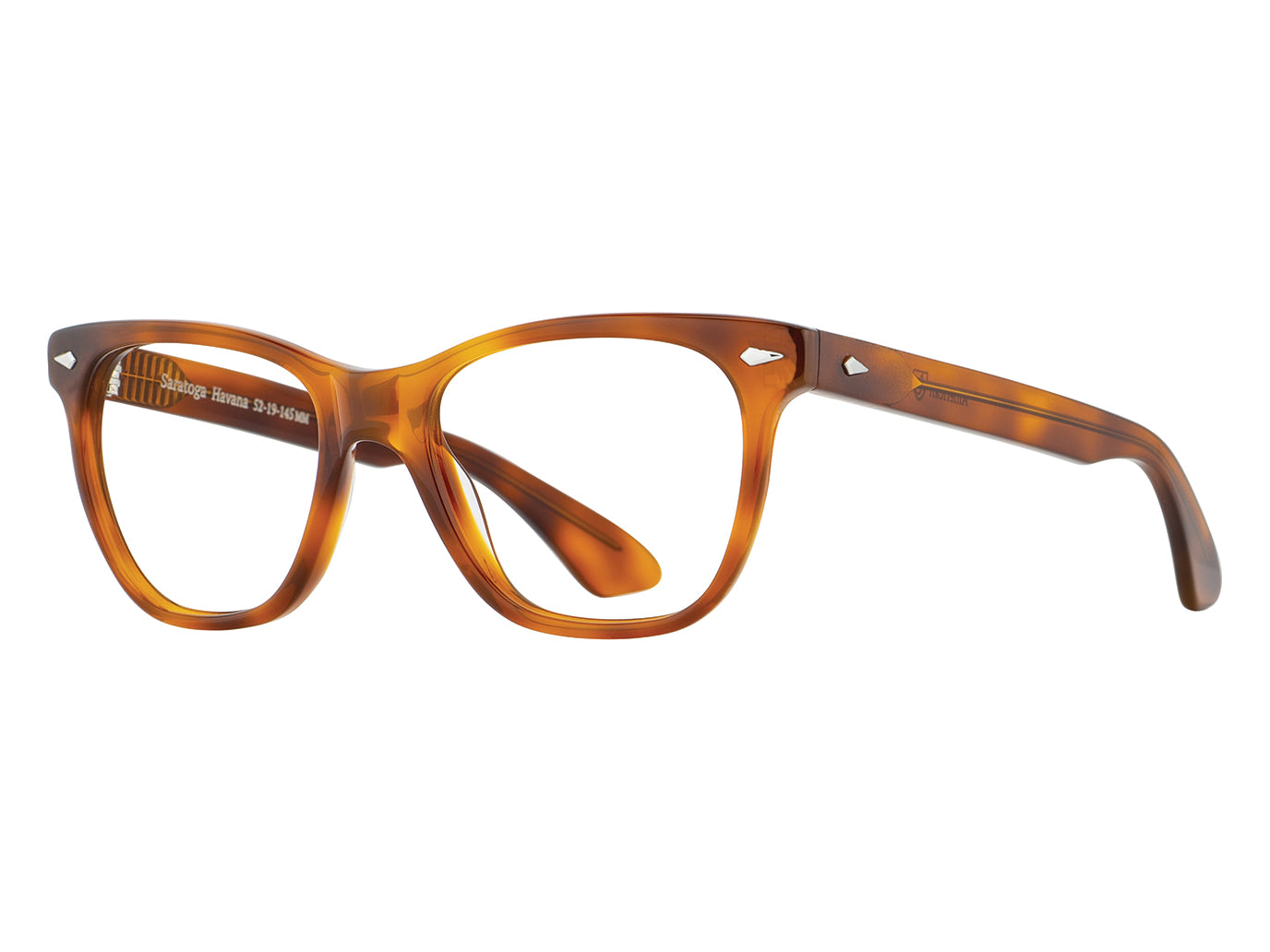 Front angle view of havana American Optical Saratoga frame only acetate sunglasses