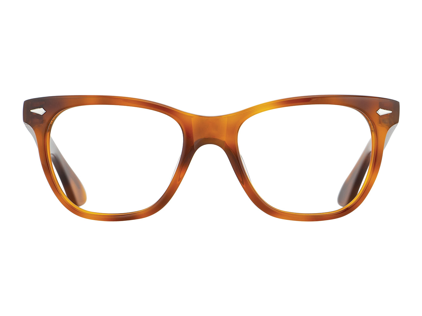 Front view of havana American Optical Saratoga frame only acetate sunglasses