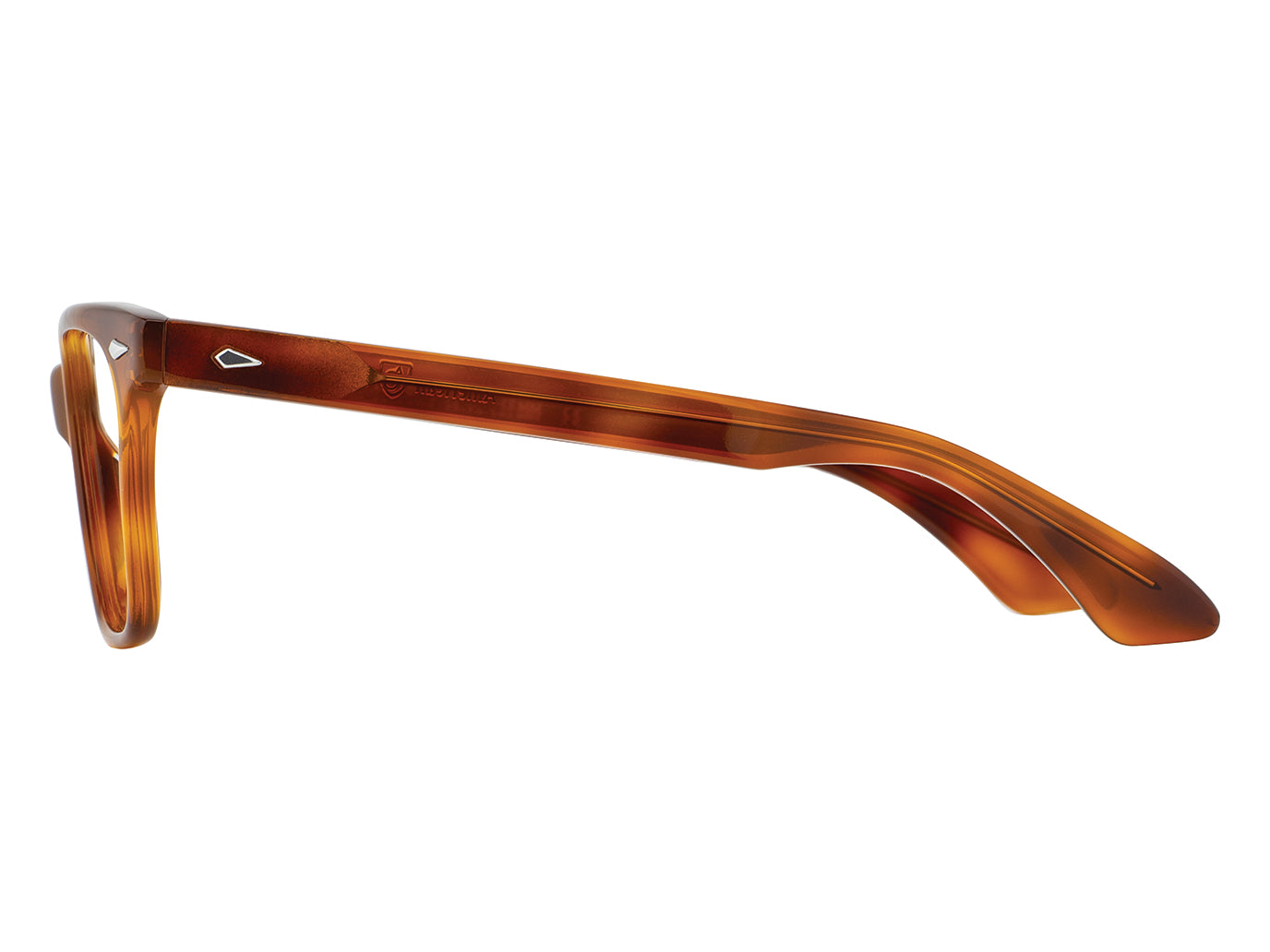 Side view of havana American Optical Saratoga frame only acetate sunglasses