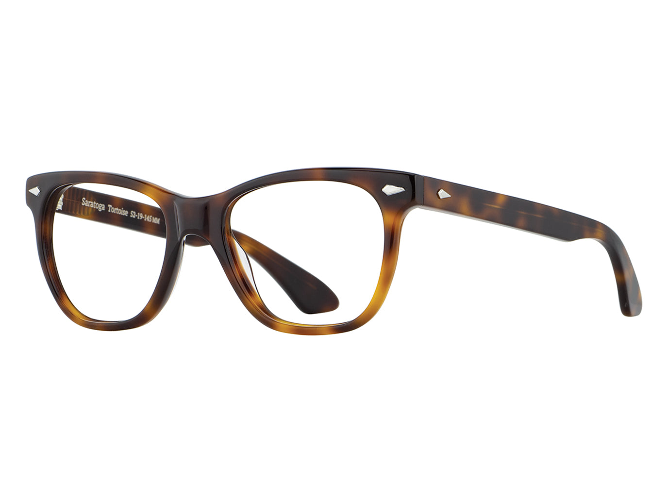 Front angle view of tortoise American Optical Saratoga frame only acetate sunglasses