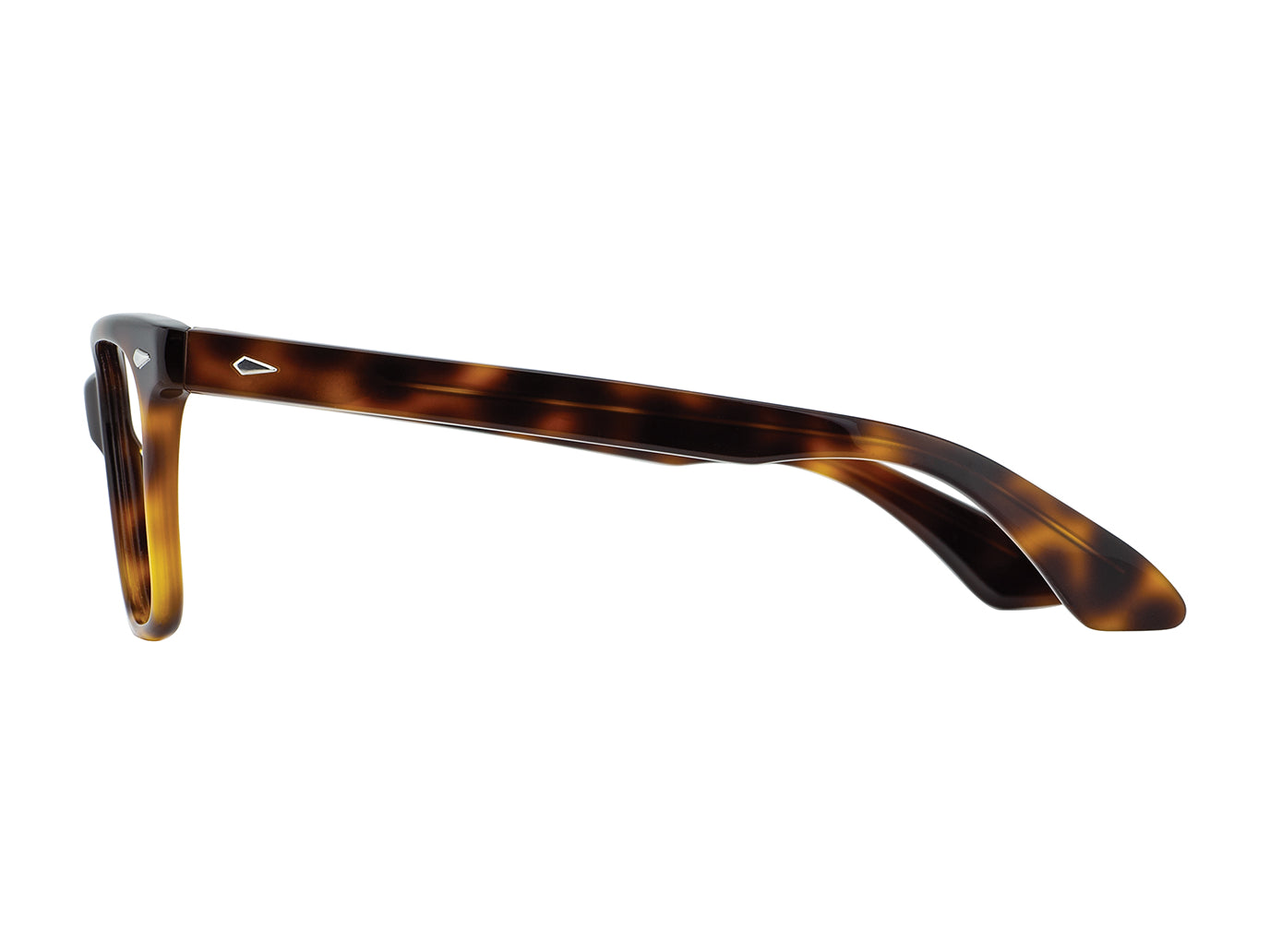 Side view of tortoise American Optical Saratoga frame only acetate sunglasses