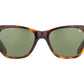 Front view of tortoise American Optical Saratoga acetate sunglasses with non-polarised green nylon lens