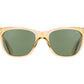 Front view of yellow crystal American Optical Saratoga acetate sunglasses with polarised green nylon lens