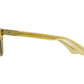 Side view of yellow crystal American Optical Saratoga acetate sunglasses with non-polarised green nylon lens