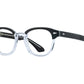 Front angle view of black and crystal American Optical Times frame only acetate sunglasses