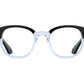 Front view of black and crystal American Optical Times frame only acetate sunglasses