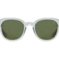 Front view of grey crystal American Optical Times acetate sunglasses with non-polarised green nylon lens