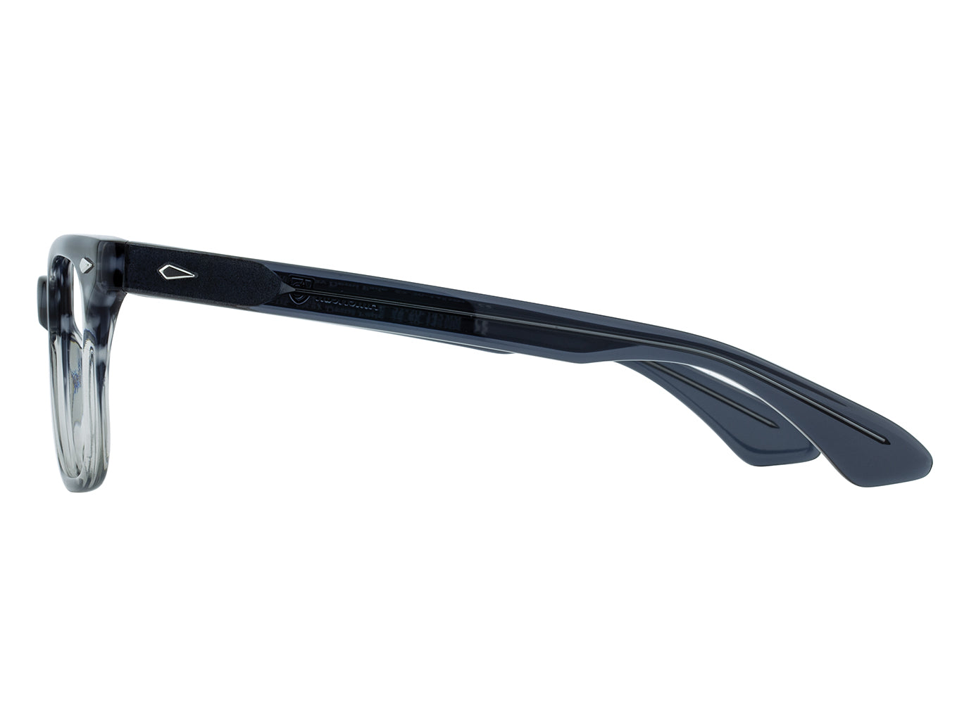 Side view of grey demi fade American Optical Tournament frame only acetate sunglasses